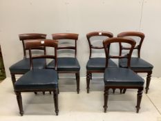 Two sets of three Victorian mahogany dining chairs. Condition - poor