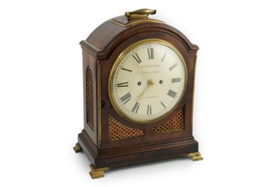 Jefferys & Ham, Salisbury Square, London. A George III eight day repeating bracket clock in arched - Image 1 of 6