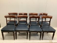 Two sets of four late Regency mahogany dining chairs. Condition - fair