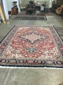 An Indo Persian Heriz carpet, 430 x 300cm. Condition - good