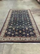 A Bijar design blue ground carpet, 364 x 188cm. Condition - good