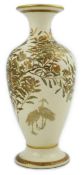 A Japanese Satsuma 'egrets' baluster vase, by Kinkozan, Meiji period, painted with two egrets and