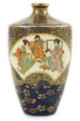 A Japanese Satsuma miniature vase, by Kinkozan, Meiji period, painted with ladies and children to