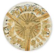 A Japanese Satsuma ‘triple fan’ dish, Meiji period, the design of the dish formed from three open
