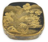 CORRECTION ONE SECTION FROM A STACKING BOX A Japanese gold lacquer kobako (box and cover),