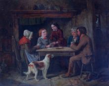 James Hardy Jnr. (British, 1832-1889) 'A Game of Cards'oil on panelsigned and dated '5830 x 38cm