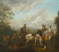 Manner of Philips Wouwerman (Dutch, 1619-1698) A hawking partyoil on canvas36 x 40cm Oil on canvas