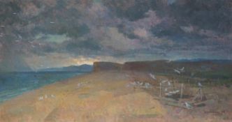 Ronald Benham RBA, NEAC (1915-1993) End of the Chesil Bankoil on canvassigned and dated '7430 x 55cm