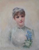 Georges Croegaert (Belgian, 1848-1923) Portrait of a brideoil on panelsigned and dated Paris