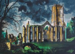 § § John Piper (British, 1903-1992) Fountains Abbey, Yorkshire (Levinson 351)screenprint in