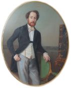Charles H. Borély (French, 1817-1881) Three quarter length portrait of a gentlemanpastelsigned and