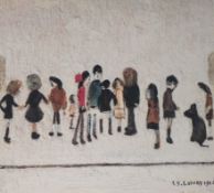 § § Laurence Stephen Lowry RA, RBA (1887-1976) Group of childrenoffset lithographsigned in pencil,
