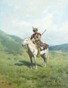 Wladyslaw Szerner (Polish, 1836-1915) 'Lisowczyk'oil on panelsigned27 x 21cm Oil on panel in good