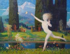 Norwood Hodge MacGilvary (1874-1950) 'The Garden of Childhood'oil on canvassigned65 x 80cm