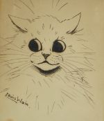 Louis William Wain (English, 1860-1939) Cat studypen and inksigned25 x 20cm Ink on paper now with