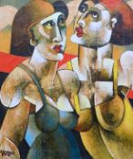 § § Geoffrey Key (English, b.1941) 'Before the Dance'oil on canvassigned and inscribed verso,