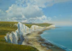 Frank Wootton (English, 1914-1998) Crowlink, Seven Sisters, Sussexoil on canvassigned, inscribed and