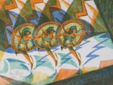 Cyril Edward Power (British, 1872-1951) ‘Divertissement’ (C. CEP 33)linocut printed in four