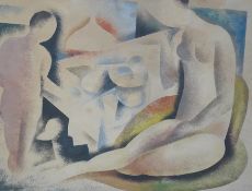 Béla Kádár (Hungarian, 1877-1956) Nudes in a landscapelithographsigned in pencil27 x 35.5cm Some