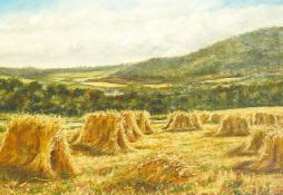 James McIntyre (Scottish, fl.1880-1909) Harvest at Muirton, near Perthoil on canvassigned, with Fine
