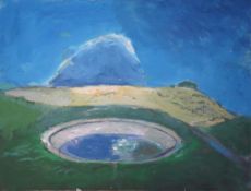Harold Mockford (English, 1932-2023) 'Dew Pond'oil on canvassigned and titled verso46 x 61cm Oil