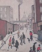§ § Laurence Stephen Lowry (1887-1976) 'Street Scene near a factory’offset lithographsigned in