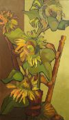 S. Vazi (Bouboulis) 'Sunflowers'oil on canvassigned and dated '67109 x 64cm Oil on original