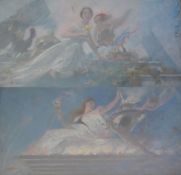 Lionel Noîl Royer (French, 1852-1926) Muse with amorinioils on board, a pairsigned39 x 19.5cm PLEASE