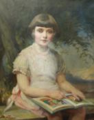 John William Schofield (1865-1944) Portrait of a girl holding a bookoil on canvassigned74 x 60cm