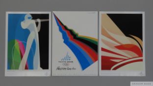 Three Torino 2006 Winter Olympic Games poster cards,