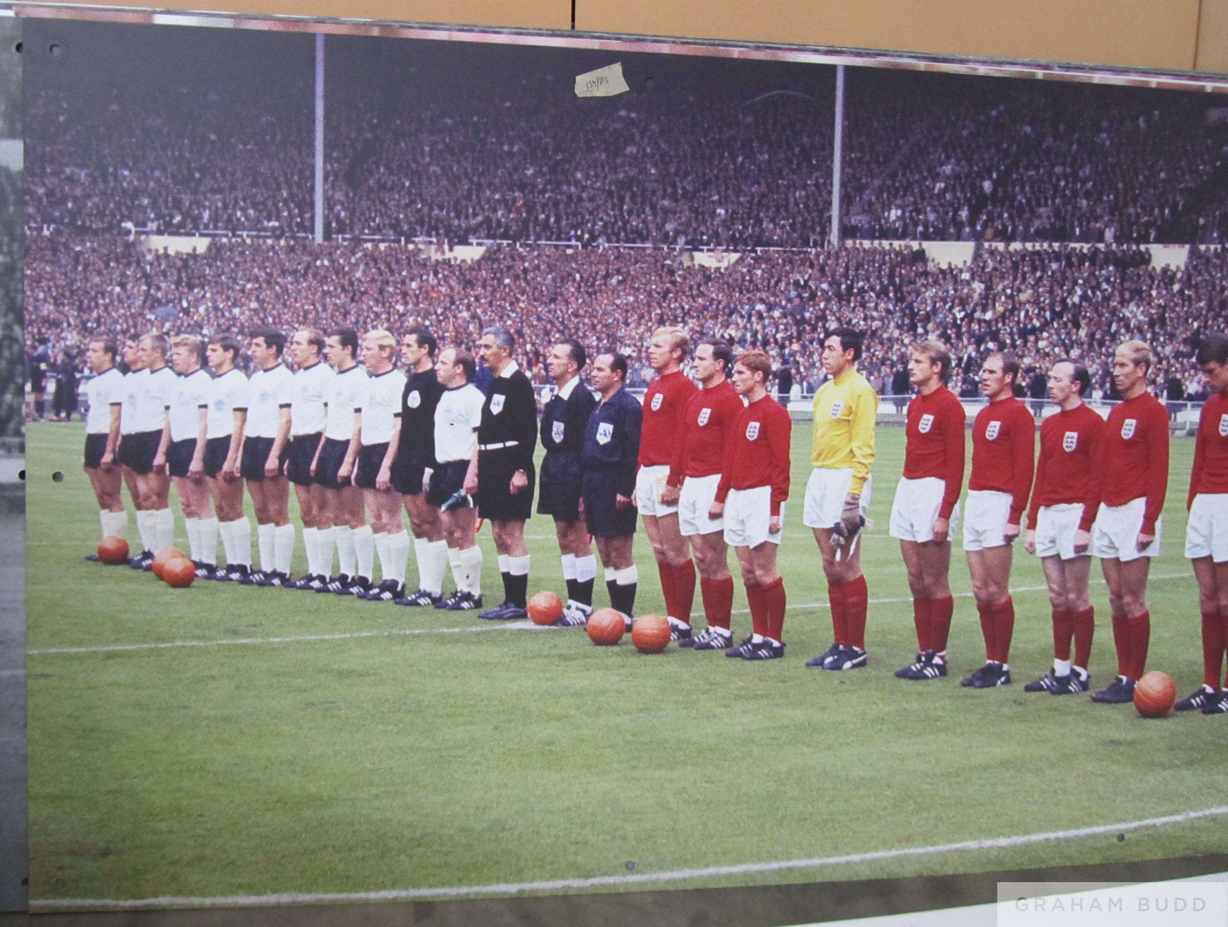 England v Germany 1966 World Cup Final team line-up, Wembley Stadium Sign, - Image 5 of 5
