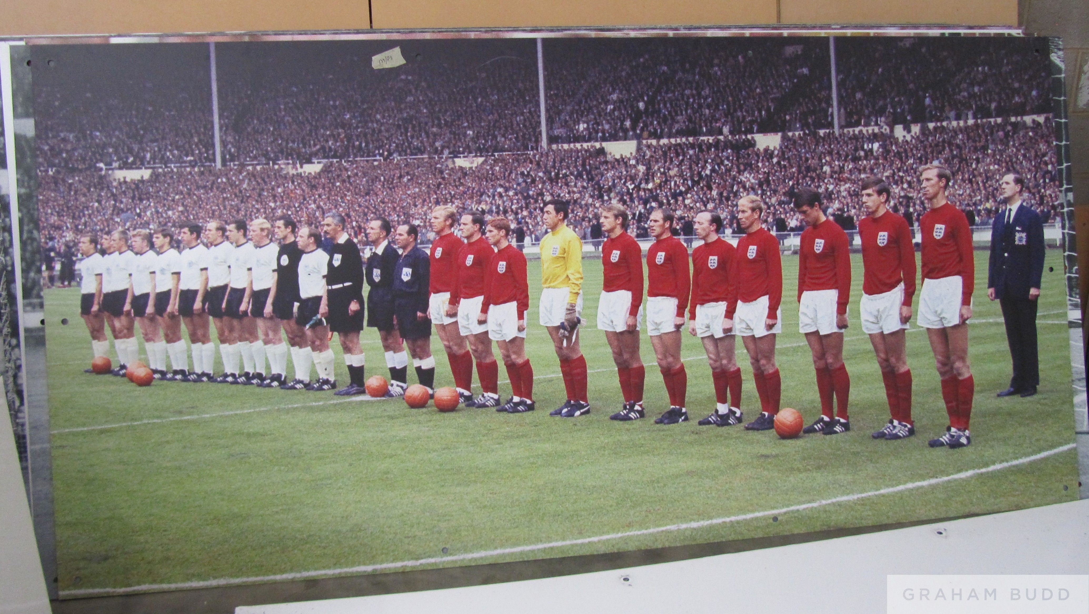 England v Germany 1966 World Cup Final team line-up, Wembley Stadium Sign, - Image 2 of 5