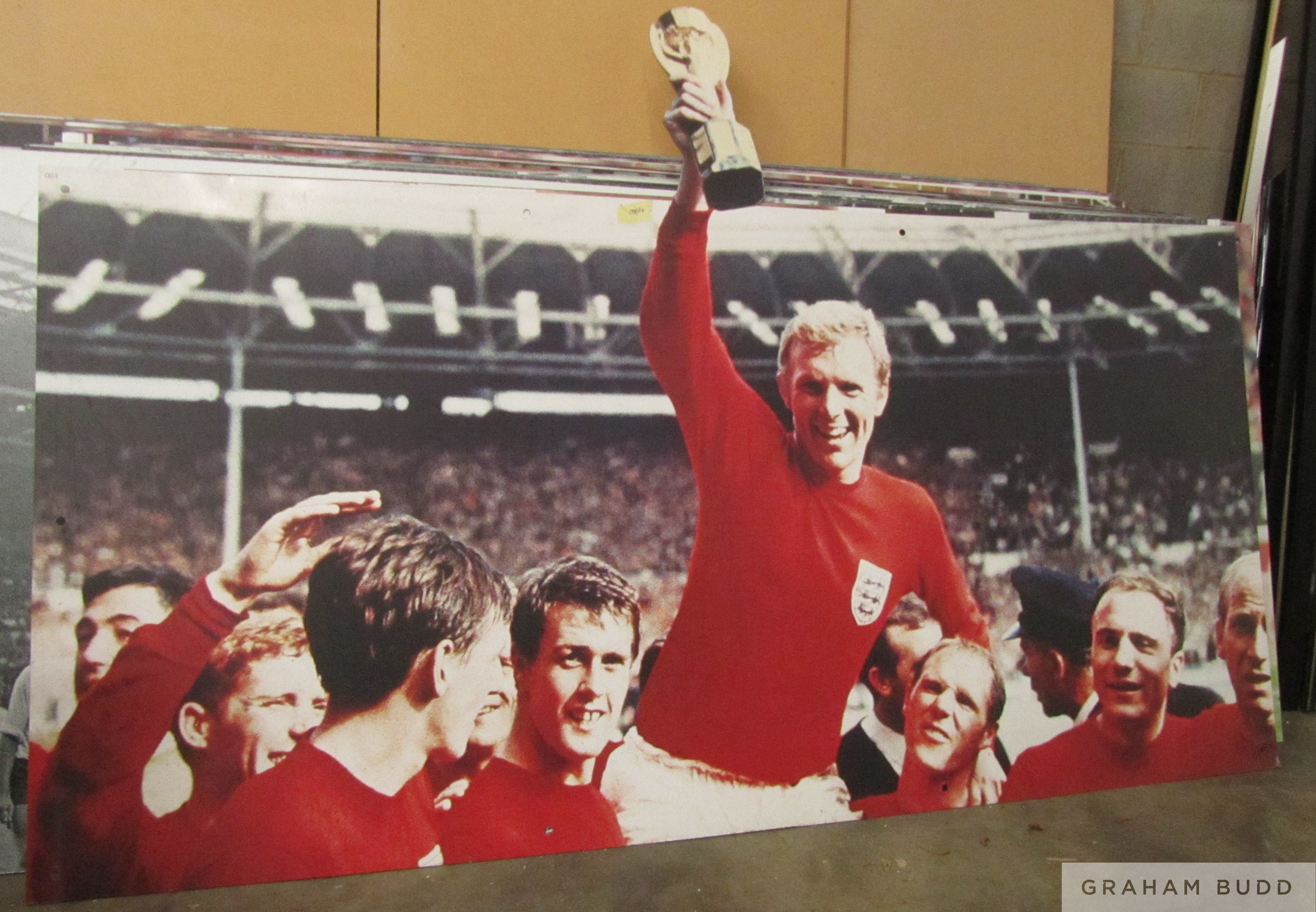 England 1966 World Cup Winners featuring Bobby Moore holding the trophy aloft amongst England player - Image 2 of 3