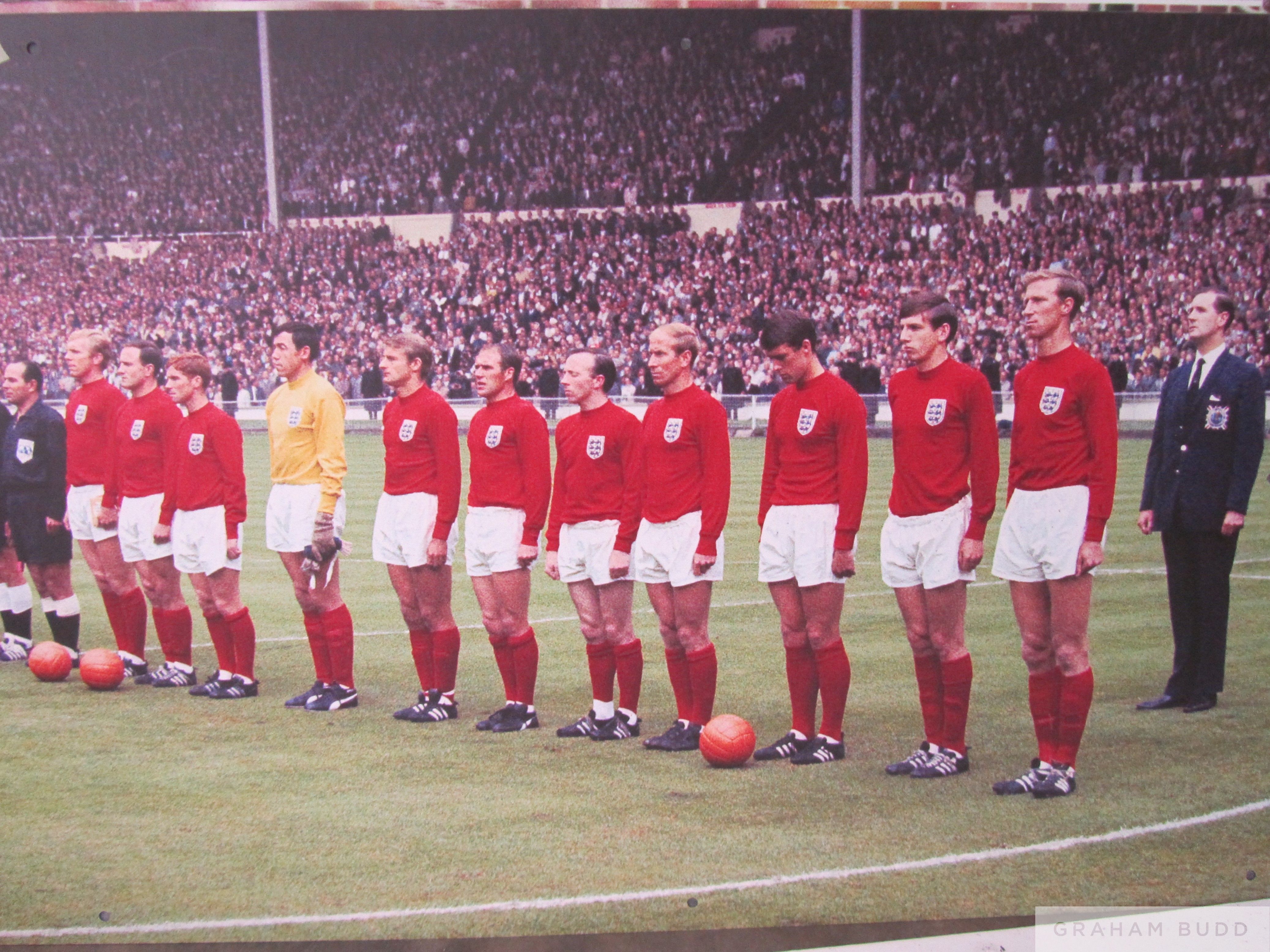 England v Germany 1966 World Cup Final team line-up, Wembley Stadium Sign, - Image 3 of 5