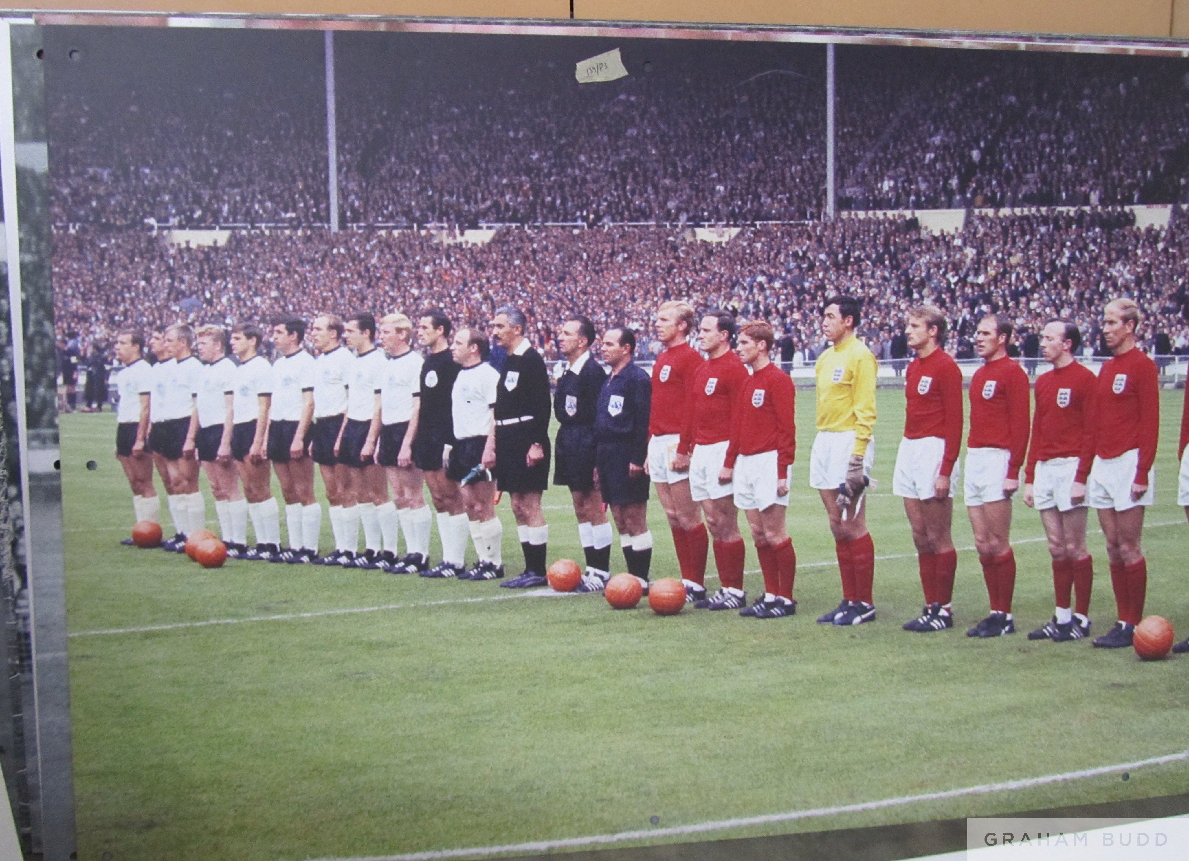 England v Germany 1966 World Cup Final team line-up, Wembley Stadium Sign, - Image 4 of 5