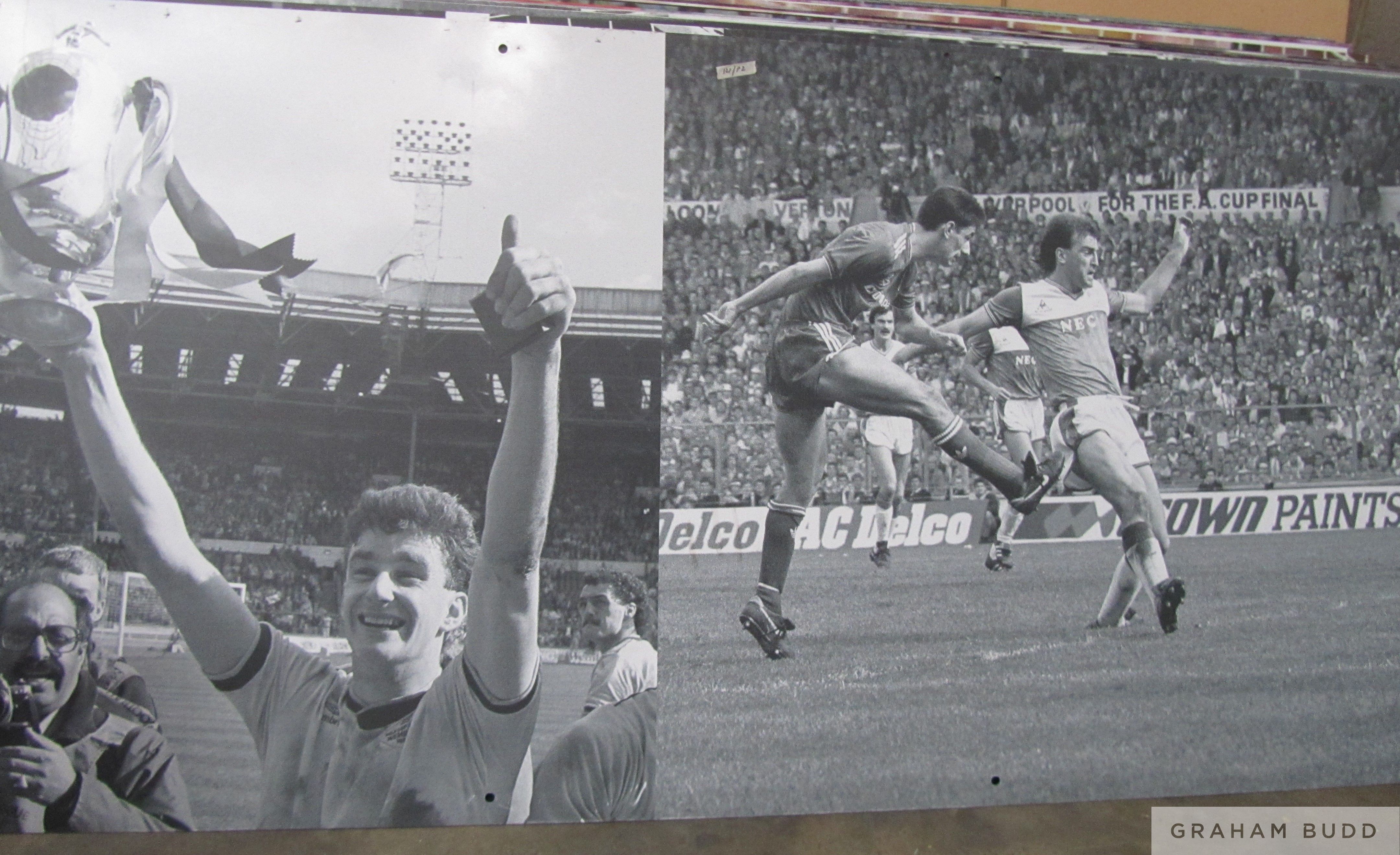Liverpool's John Aldridge and Ian Rush in action, Wembley Stadium Sign, - Image 2 of 4