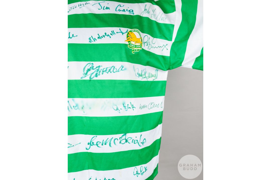 Green and white Celtic 25th Anniversary Lisbon Lion shirt, Bukta - Image 6 of 9