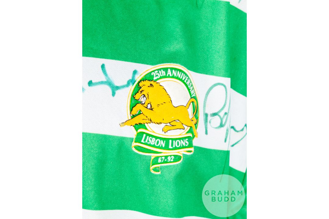 Green and white Celtic 25th Anniversary Lisbon Lion shirt, Bukta - Image 3 of 9