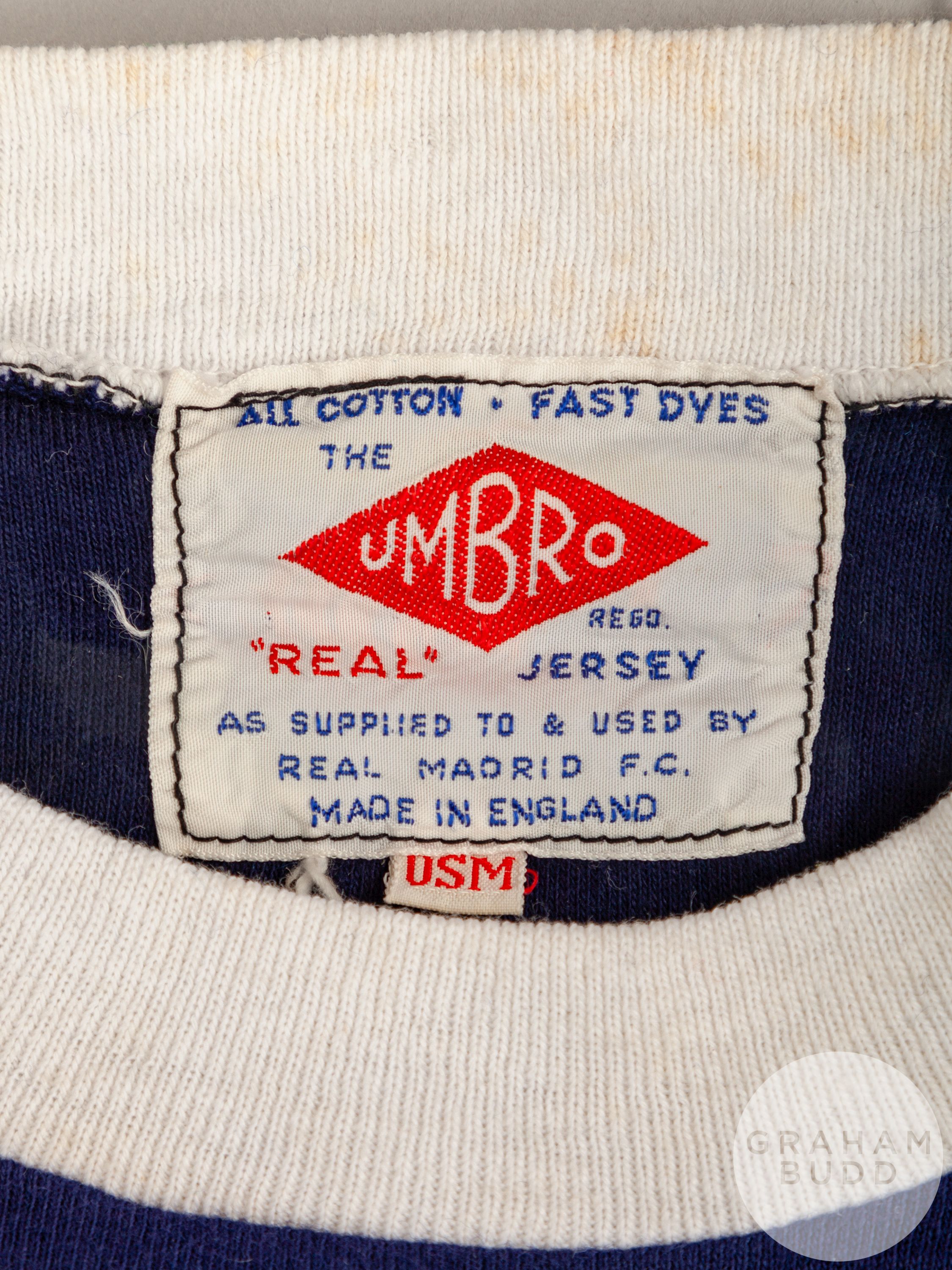 John Greig blue Scotland No.6 Scotland v. England match worn long-sleeved shirt - Image 4 of 4