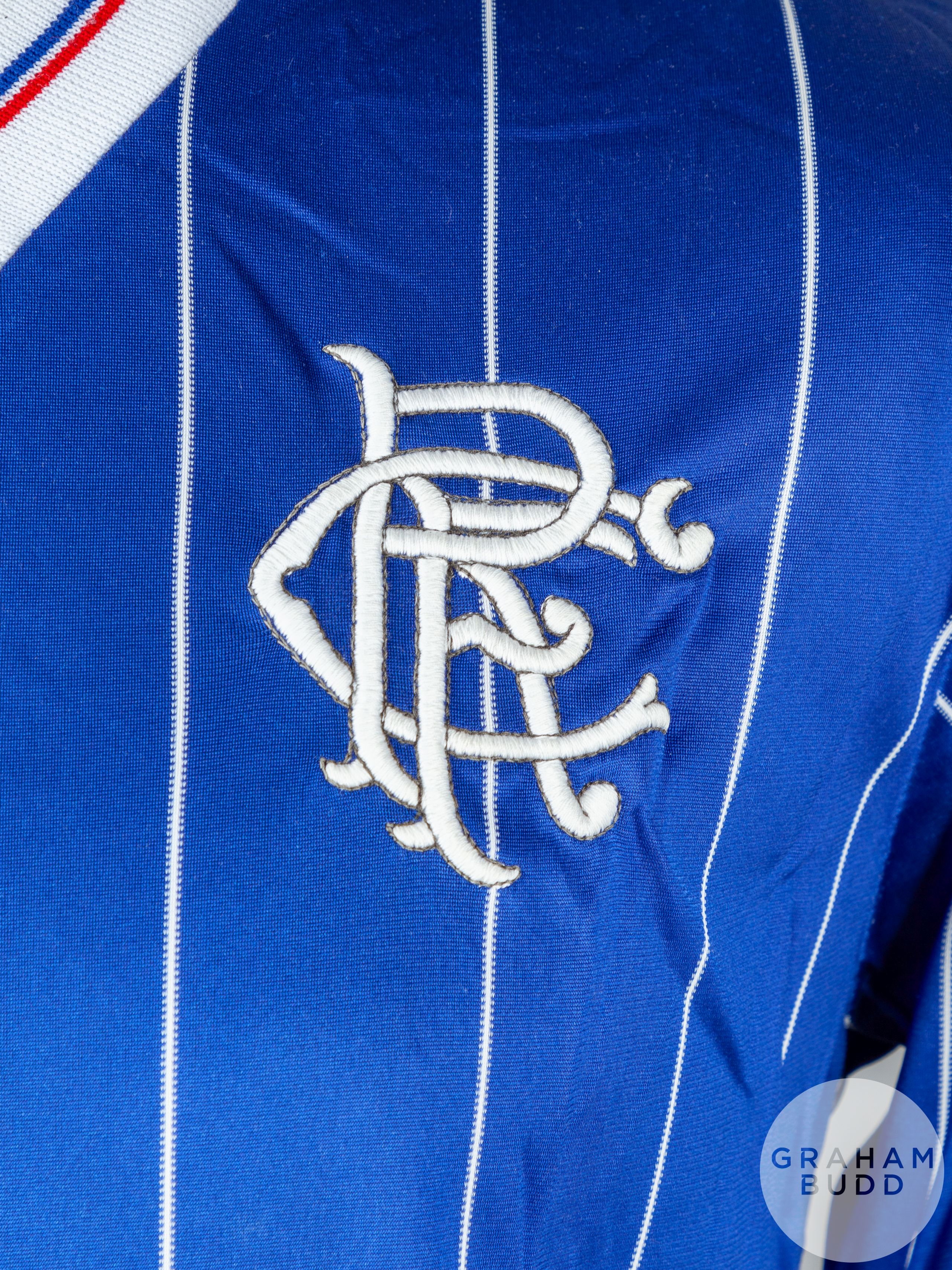John McClelland blue and white No.3 Rangers match worn short-sleeved shirt, - Image 3 of 5