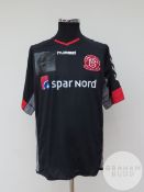 Kasper Risgard black, grey and red Aalborg BK no.21 away shirt, 2007-08,