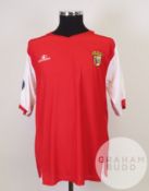 Wender red and white No.15 Sporting Club Braga match short-sleeved shirt, 2006-07