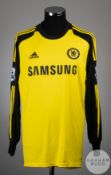 Petr Cech yellow and black No.1 Chelsea match worn long-sleeved shirt, 2013-14