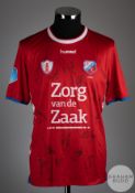 Gyrano Kerk squad signed red No.7 Utrecht short sleeved shirt