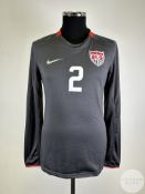 Jonathan Spector grey and red USA no.2 away shirt, 2008,