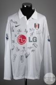 Clint Dempsey squad signed white No.23 Fulham match issued long-sleeved shirt, 2007-08
