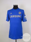 Demba Ba blue No.29 Chelsea match worn short-sleeved shirt, 2012-13