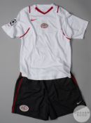 Ismail Aissati white and red No.16 PSV Champions League short-sleeved shirt