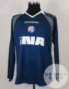 Bosko Balaban blue and gold No.9 Dinamo Zagreb match worn long-sleeved shirt, 2008-09