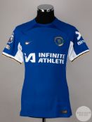 Cole Palmer signed blue & white Chelsea No.20 home shirt, season 2023-24,